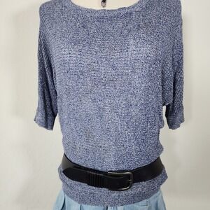 Express Women's Blue Knit Dolman Sleeve Pullover Top Sweater Size M